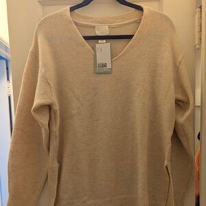 H&M Cream V-Neck Sweater